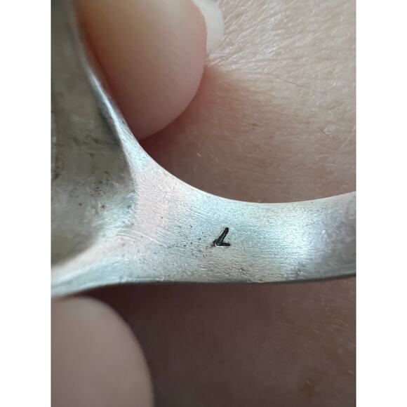 Signed LC Green Faceted Stone Ring Size 7 Boho Statement Tribal Style Abalone - Picture 5 of 12